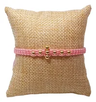Comprar Pulsera Mujer, Hilo Rosado, Cruz, Crucifijo - Joyas Lucyana