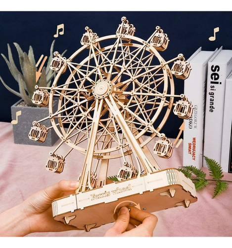 Rompecabezas 3d Diy Modelo Rueda De Fortuna Caja De Música