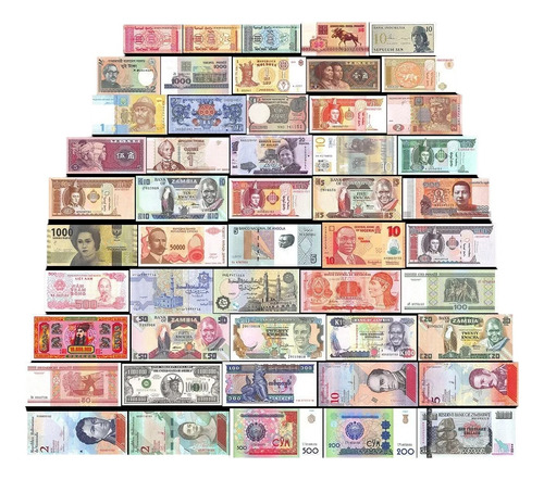 52 Billetes Del Mundo Diferentes Nuevos Coleccion Paketazo