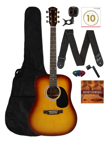 Fender Squier Dreadnought Acoustic Guitar - Sunburst Learn-.