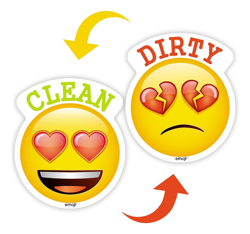 Emoji - Imán Para Lavavajillas Limpio Y Sucio, Divertido Let
