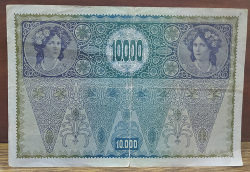 Antiguo Billete 10000 Coronas Austria 1918 Pick 25 (Usado)