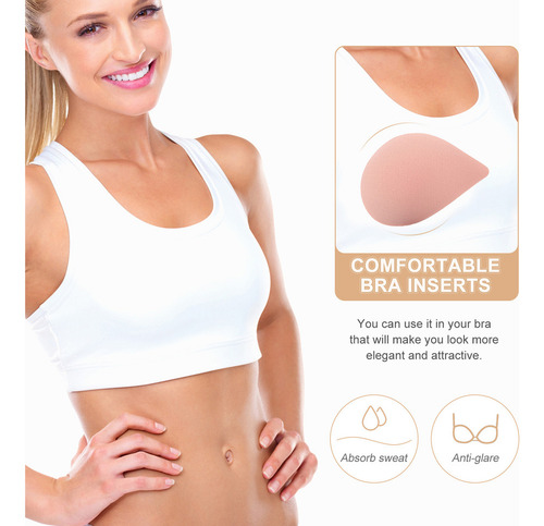 Nuevo 2 Pares De Almohadillas Con Insertos De Látex For