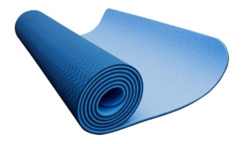Tapete Dupla Face Para Yoga Em Polyester 183x61 Azul