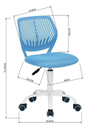 Silla De Oficina Altura Ajustable Carnation Azul Moderna