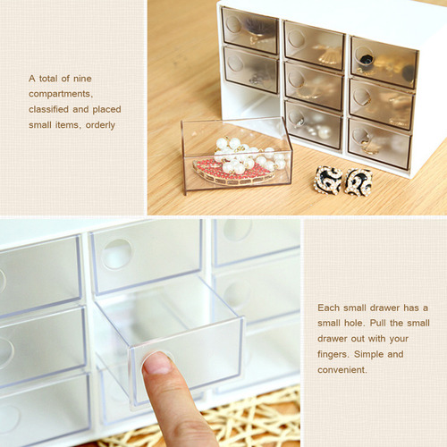 Mini Caja De Almacenamiento De Plástico Para Escritorio Con