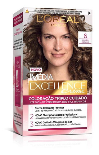Coloração Imédia Excellence Creme - 6 Louro Escuro