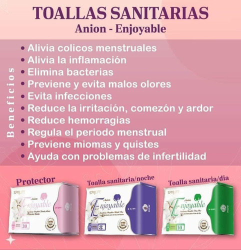 Pack De 3 Toalla Higienicas De Noche Smilife Hgw