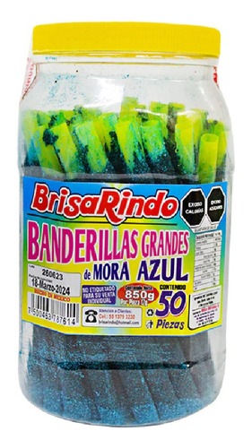 Brisarindo Banderillas Grandes De Mora Azul 50pz