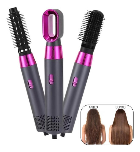 Escova Secador Cabelo Feminino 3in1 Para Modelar Cabelo 110v