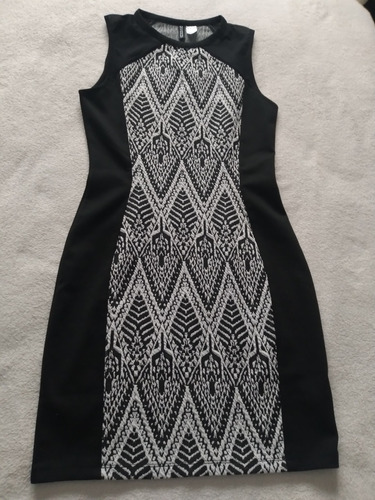 Vestido H&m Negro Y Crudo Talle S/m Muy Fino Tela Q Cede