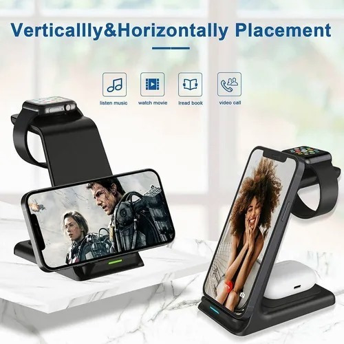 Imagen 5 de 7 de Estación Carga Rápida Para 3 En 1 iPhone/apple Watch/AirPods