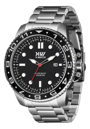 Relógio X-watch Masculino Prateado 57mm Analógico