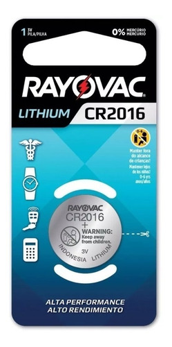 Bateria Cr2016 Cr 2016 3v Lithium Rayovac Alta Performance