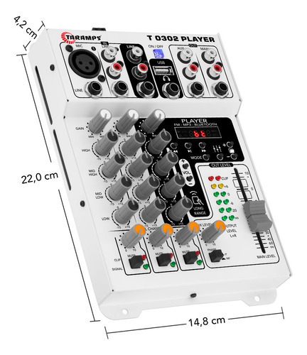Mesa De Som Taramps T0302 Player Bluetooth Usb Sem Rgb