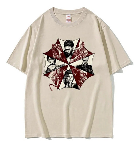 Camiseta De Algodón De Manga Corta Estampada Resident Evil