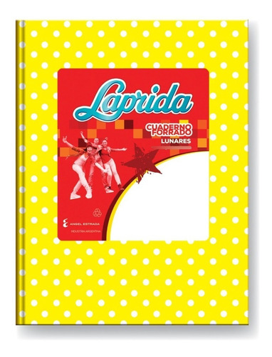Cuaderno Escolar Laprida Lunares 98h Rayado Amarillo