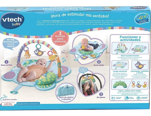 Gimnasio Y Mantita 3 En 1 Vtech Para Bebe +50 Sonidos.