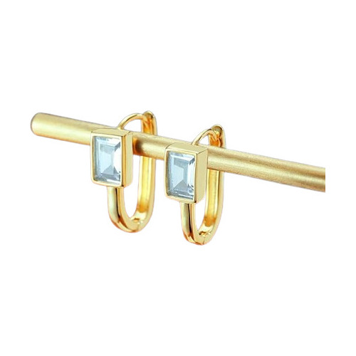 Par De Aros Bañados En Oro De 18k Con Circones X L