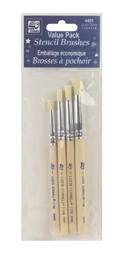 Bristle Stencil Brush Set 4/pkg Sizes 1, 2, 3 & 4