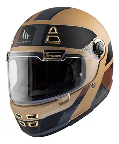 Casco Moto Vintage Integral Mt Jarama C9 68th Dorado Brillo