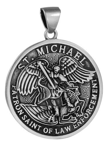 Dijes Medalla San Michael Protección Acero Inoxidable Hombre