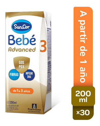 Sancor Bebe Advanced Formula Etapa 3 Brick 30 Un X 200 Ml