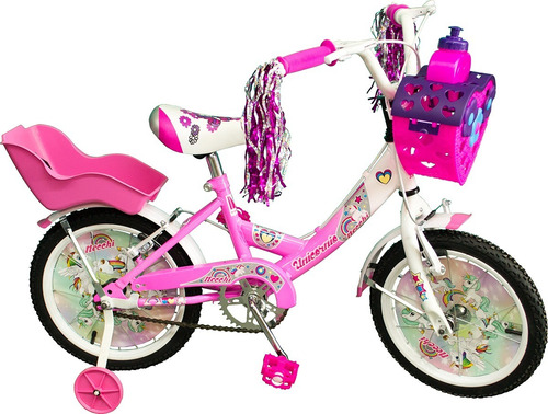 Bicicleta Rdo 14 Para Nenas Unicornio Full. By Necchi