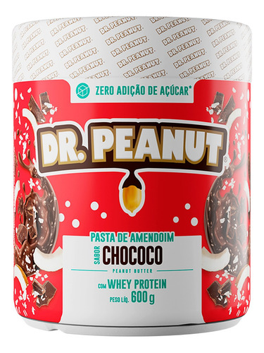 Suplemento em pasta Dr. Peanut  Gourmet Power cream pasta de amendoim Power cream sabor  chococo em pote de 600mL