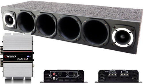 Caixa Som Corneteira + 4 Driver + 2 Tweeter + Modulo Taramps