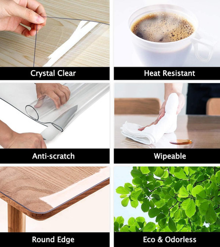 Clear Dining Table Protector Tablecloth Office Desk Pad M Qs