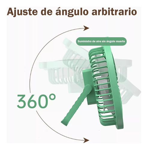 Ventilador Portátil Mesa Escritorio Recargable Con Luz 3aspa