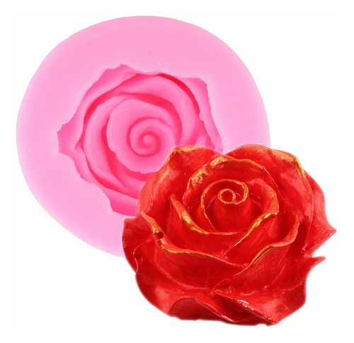 Cnn Molde Silicona Con Forma Flor Rosa For Velas, 3 Pzs.