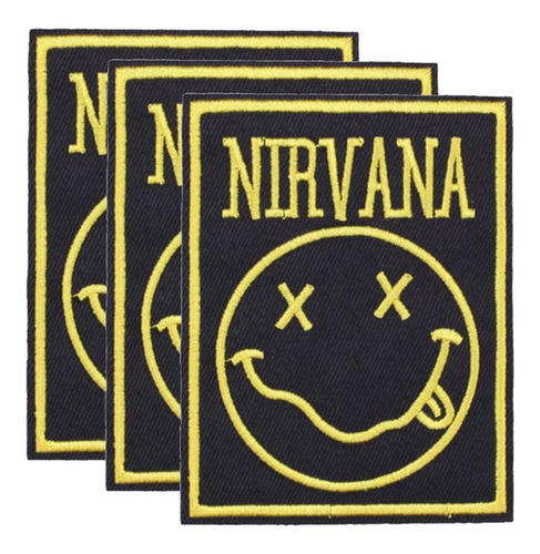 Banda Nirvana Parches, Mxvan-003, 3 Parches, Nirvana, 7.5x9.