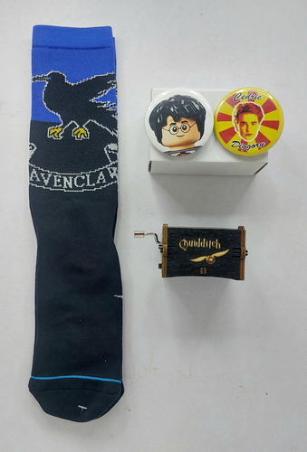 Caja Musical Con Manivela Harry Potter Más Pines Y Calcetas (Usado)