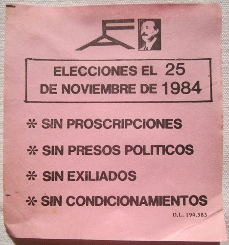 Antiguo Folleto Politico Frente Amplio Elecciones 1984 Rosa