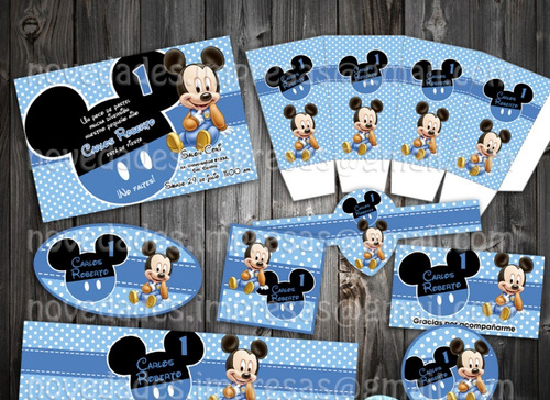 Kit Imprimible Mickey Mouse Bebe Cumpleanos Baby Shower Mercado Libre
