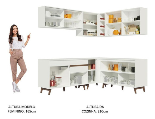 Cocina Integral Completa Modular Madesa Reims Esquinero Color Blanco 01