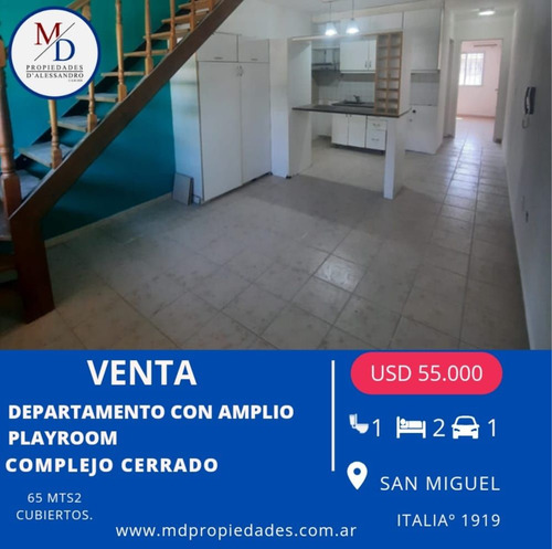 Departamento En Venta De 2 Dormitorios C/ Cochera En San Miguel