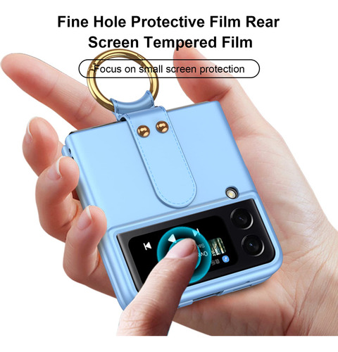 Funda Resistente Con Anillo Para Samsung Z Flip 4 Rosa