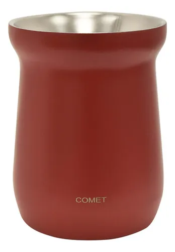 Mate Chico Con Doble Pared En Acero Inoxidable 160ml Comet Color Rojo Liso