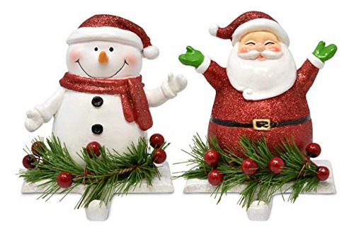 Gift Boutique Navidad Stocking Holder Set De 2 Poly M9yjw