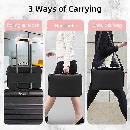 Bolsa De Maquillaje Portátil Con Divisores Ajustables