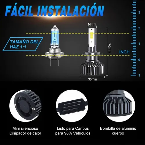 For Kit De Focos Led H1 H1 Luz Alta/baja Para ford Lobo