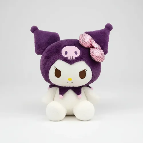 Pelúcia 55 Cm Fofa Kawaii Sanrio Kuromi Com Laço Rosa