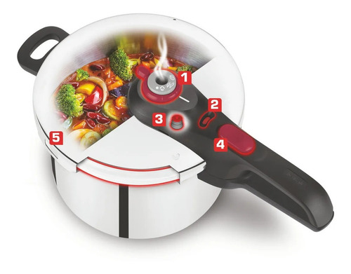 Imagen 3 de 4 de Olla De Presion/express 6 L Acero Inoxidable P2530753 T-fal