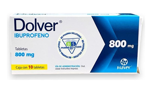 Dolver Ibuprofeno 800mg C/10 Tabletas Maver