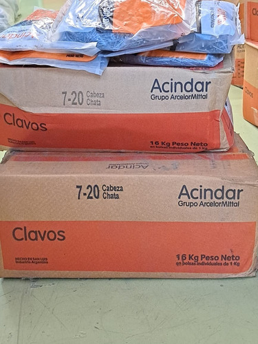 Clavos Acindar Cabeza Chata 7/20 Caja X 16kg