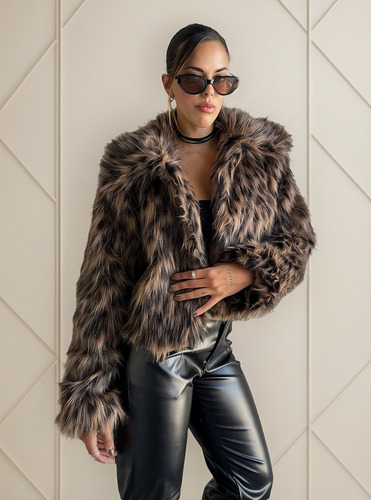 Campera/saco/chaqueta/tapado De Piel Sintética Para Mujer