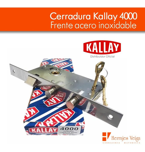 Imagen 2 de 9 de Cerradura Kallay 4000 Nueva! Fte Acero Inox Garantia Puerta*